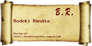 Bodoki Renáta névjegykártya
